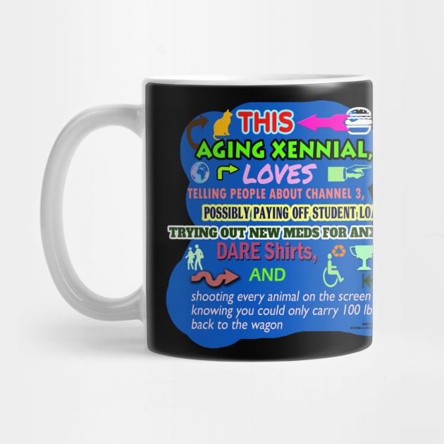 This Aging Xennial Loves Telling People About Channel 3, Possibly Paying Off Student Loans, Trying Out New Meds for Anxiety, Dare Shirts, and Shooting Every Animal on The Screen Knowing You Could Only Carry 100 lbs Back to the Wagon by Oddly Specific